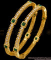 BR2721-2.8 Size Premium Quality Emerald Stone Gold Bangle Design Shop Online 
