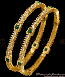 BR2721-2.6 Size Premium Quality Emerald Stone Gold Bangle Design Shop Online  BR2721-2.6 Size Premium Quality Emerald Stone Gold Bangle Design Shop Online
