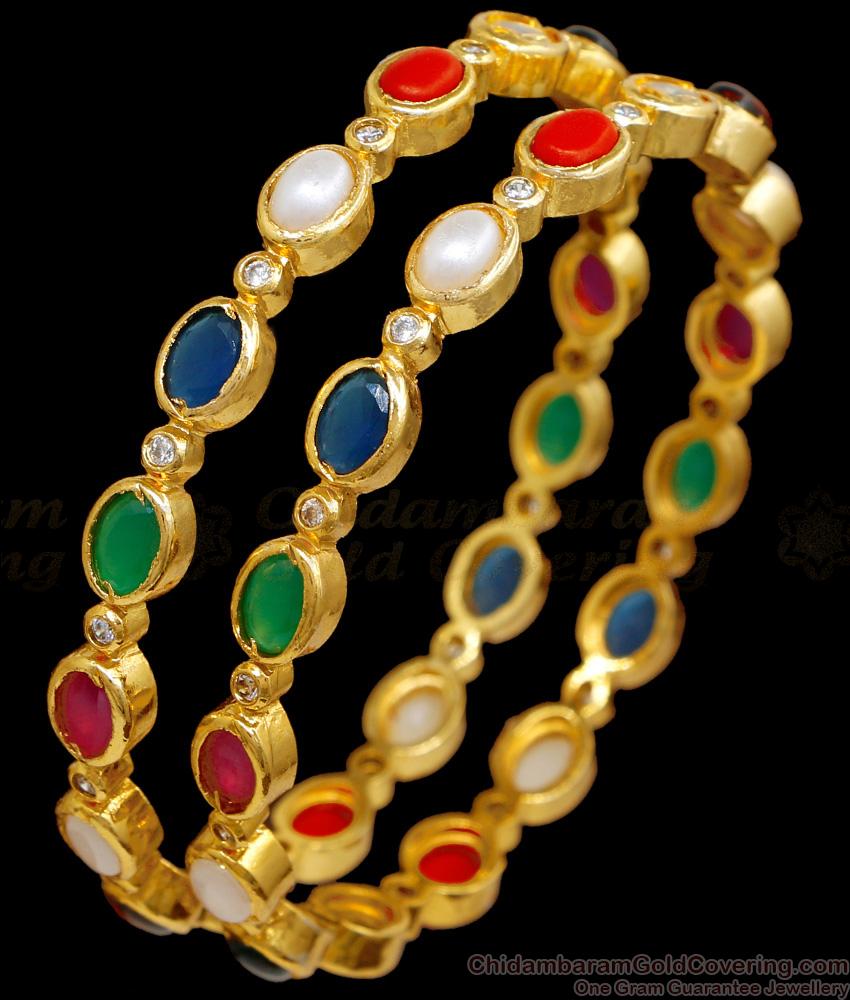 BR2741-2.10 Size Buy Real Gold Tone Navaratna Stone Bangle Design Online BR2741-2.10 Size Buy Real Gold Tone Navaratna Stone Bangle Design Online