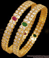 BR2753-2.4 Size Traditional Impon 5 Metal Multi Stone Bangles Shop Online