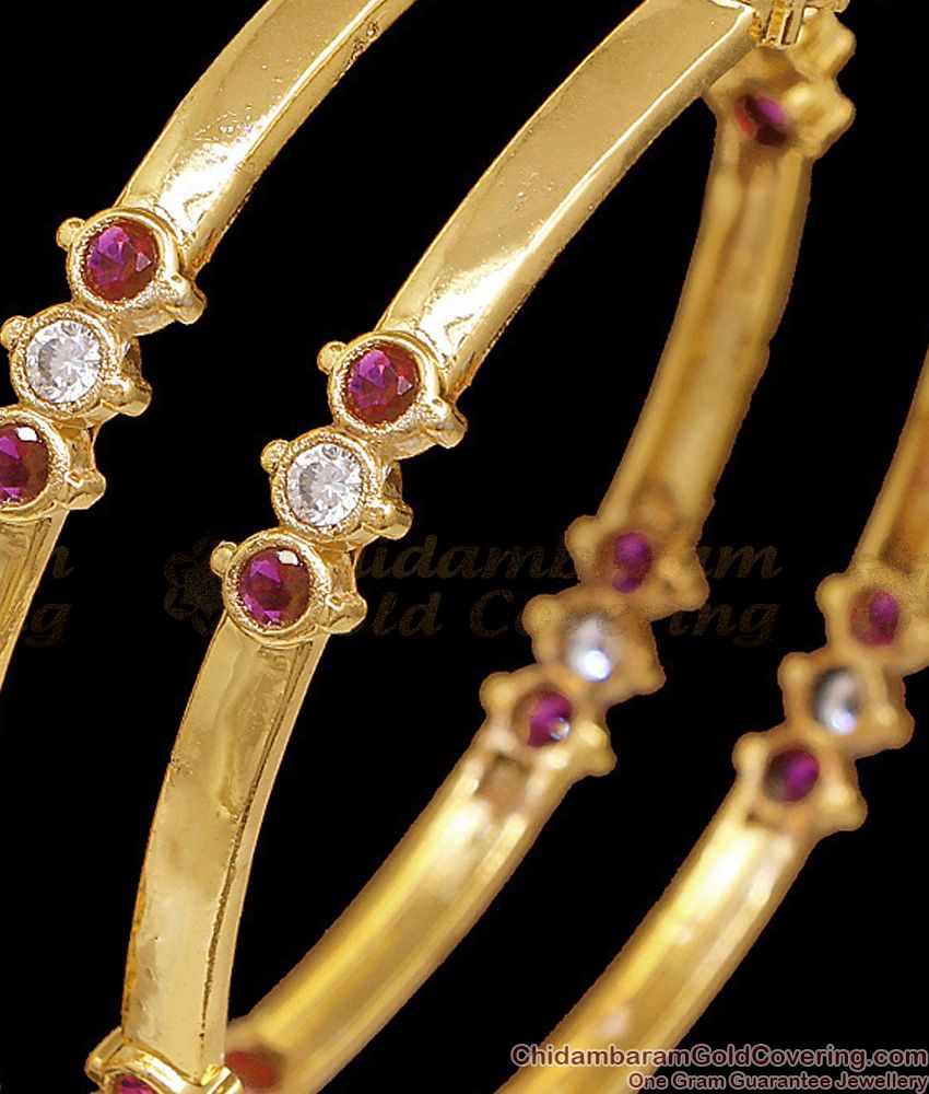 BR2775-2.4 Size High Quality Ruby White Stone Impon Bangle For Women Wedding BR2775-2.4 Size High Quality Ruby White Stone Impon Bangle For Women Wedding