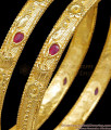 BR2795-2.8 Size Beautiful Ruby Stone Flower Design Gold Imitation Bangle For Women BR2795-2.8 Size Beautiful Ruby Stone Flower Design Gold Imitation Bangle For Women