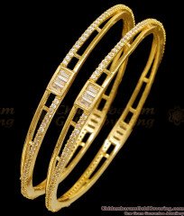 BR2796-2.8 Set Of Two Diamond Studded Gold Imitation Bangle For Party Wear