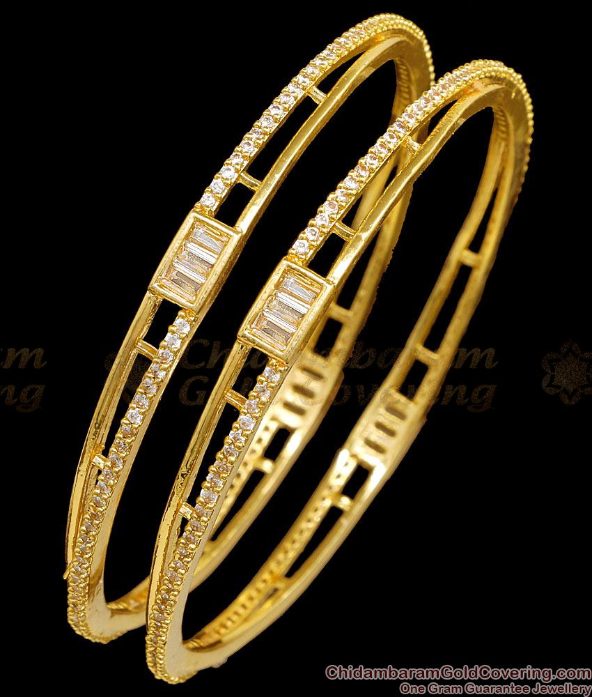 BR2796-2.8 Set Of Two Diamond Studded Gold Imitation Bangle For Party Wear BR2796-2.8 Set Of Two Diamond Studded Gold Imitation Bangle For Party Wear