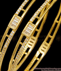 BR2796-2.6 Set Of Two Diamond Studded Gold Imitation Bangle For Party Wear BR2796-2.6 Set Of Two Diamond Studded Gold Imitation Bangle For Party Wear