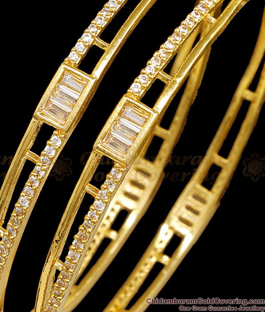 BR2796-2.8 Set Of Two Diamond Studded Gold Imitation Bangle For Party Wear BR2796-2.8 Set Of Two Diamond Studded Gold Imitation Bangle For Party Wear