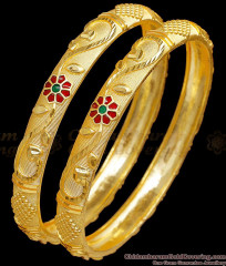BR2801-2.10 Size High Quality Two Gram Gold Bangle Enamel Pattern BR2801-2.10 Size High Quality Two Gram Gold Bangle Enamel Pattern