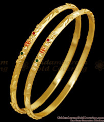 BR2814-2.6 Size Traditional 2 Gram Gold Bangle Meenakari Design Shop Online