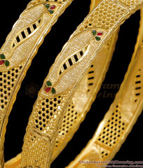 BR2818-2.6 Size New Arrival Enamel Pattern Gold Imitation Bangle For Wedding