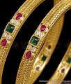 BR2828-2.6 Set Of Two Beautiful Kemp Stone Gold Imitation Bangle For Wedding