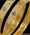 BR2832-2.6 Size Bridal Wear Gold Imitation Bangle Floral Enamel Design
