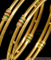 BR2843-2.6 Set Of Two High Quality Gold Imitation 2 Line Bangle Meenakari Design
