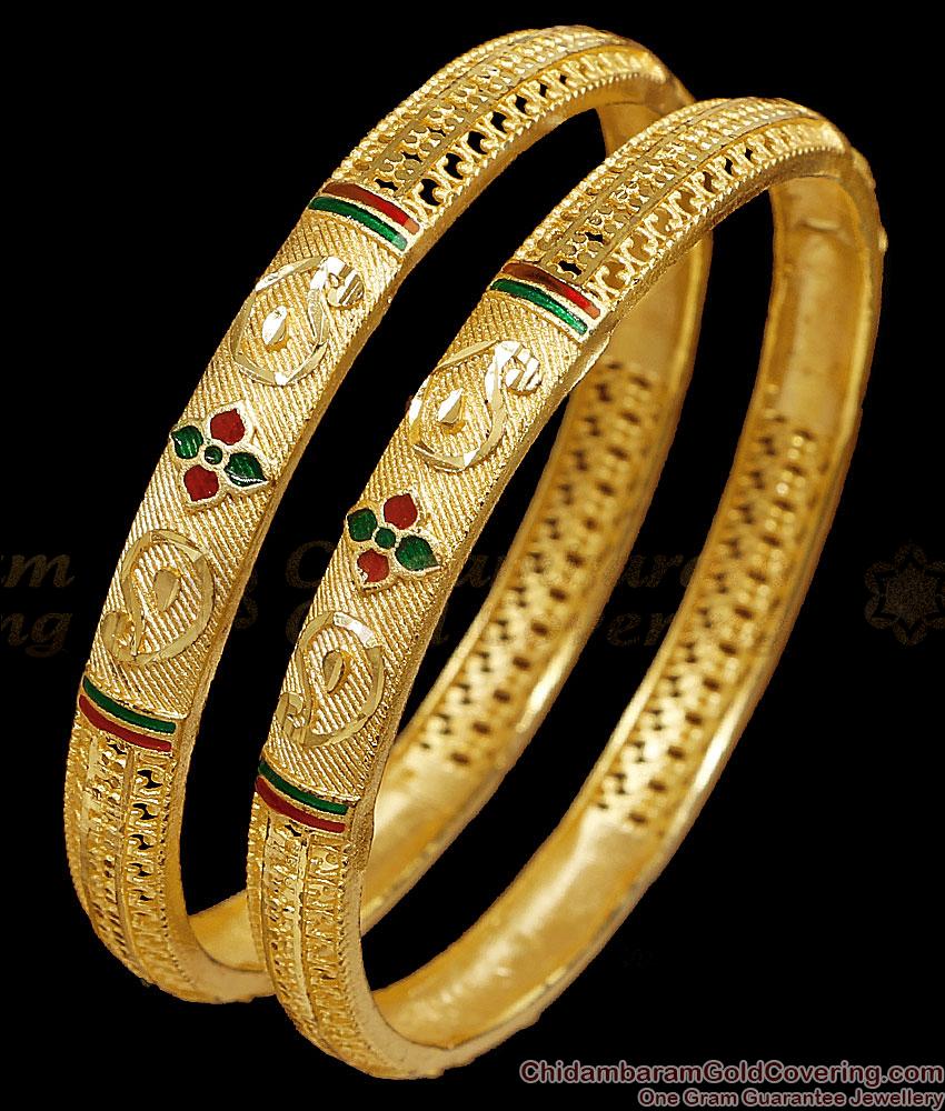 BR2853-2.8 High Quality Micro Gold Plated Bangle Enamel Pattern For Brides