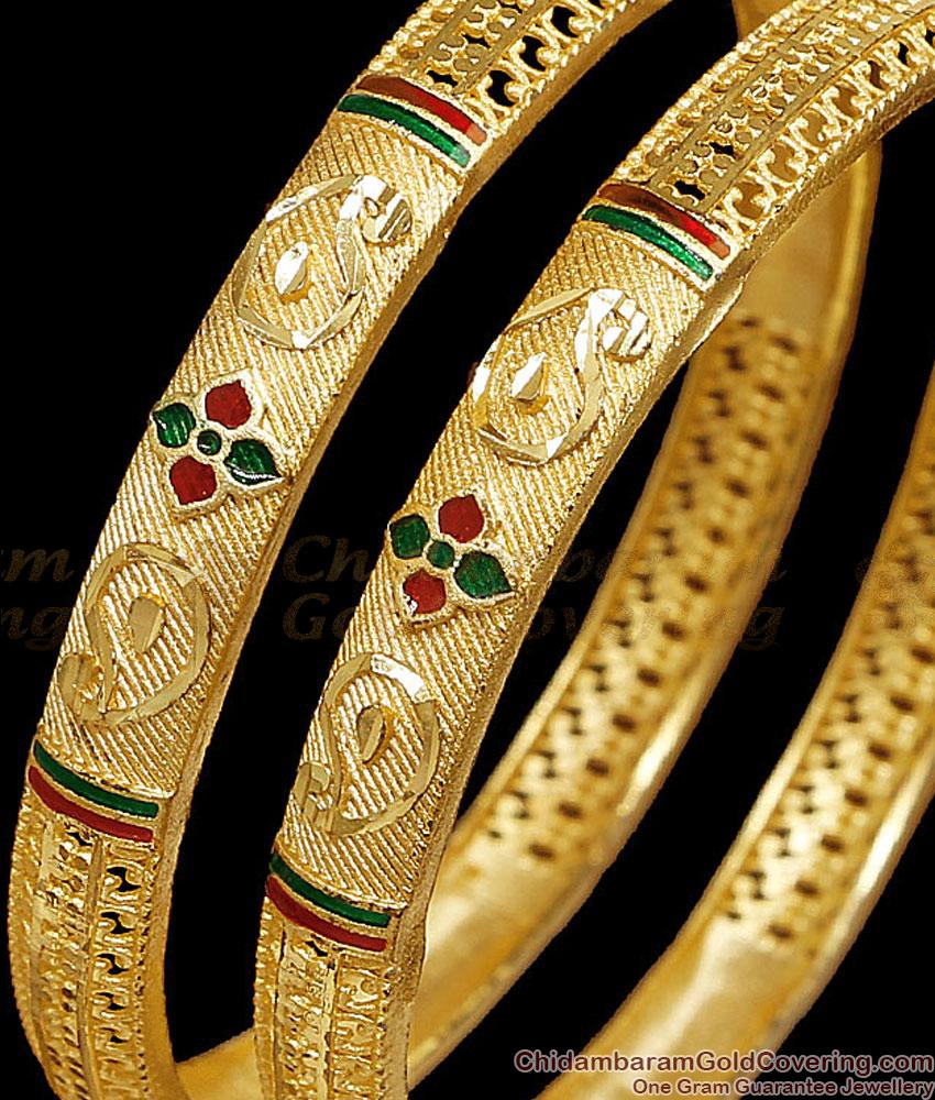 BR2853-2.8 High Quality Micro Gold Plated Bangle Enamel Pattern For Brides