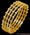 BR2856-2.8 Set Of Four Diamond Studded Gold Plated Bangle For Party Wear