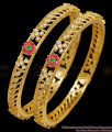BR2857-2.8 Set Of Two Beautiful Ad Stone Gold Imitation Bangle Flower Design