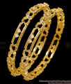 BR2858-2.4 Set Of Two Geometric Design 1 Gram Gold Bangle With Stone BR2858-2.4 Set Of Two Geometric Design 1 Gram Gold Bangle With Stone
