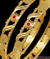 BR2860-2.6 Size Buy One Gram Gold Plated Lakshmi Coin Bangle With Ruby Stone BR2860-2.6 Size Buy One Gram Gold Plated Lakshmi Coin Bangle With Ruby Stone