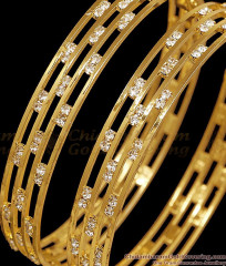 BR2862-2.4 Size Four Line Gold Imitation White Stone Bangle Design Shop Online BR2862-2.4 Size Four Line Gold Imitation White Stone Bangle Design Shop Online