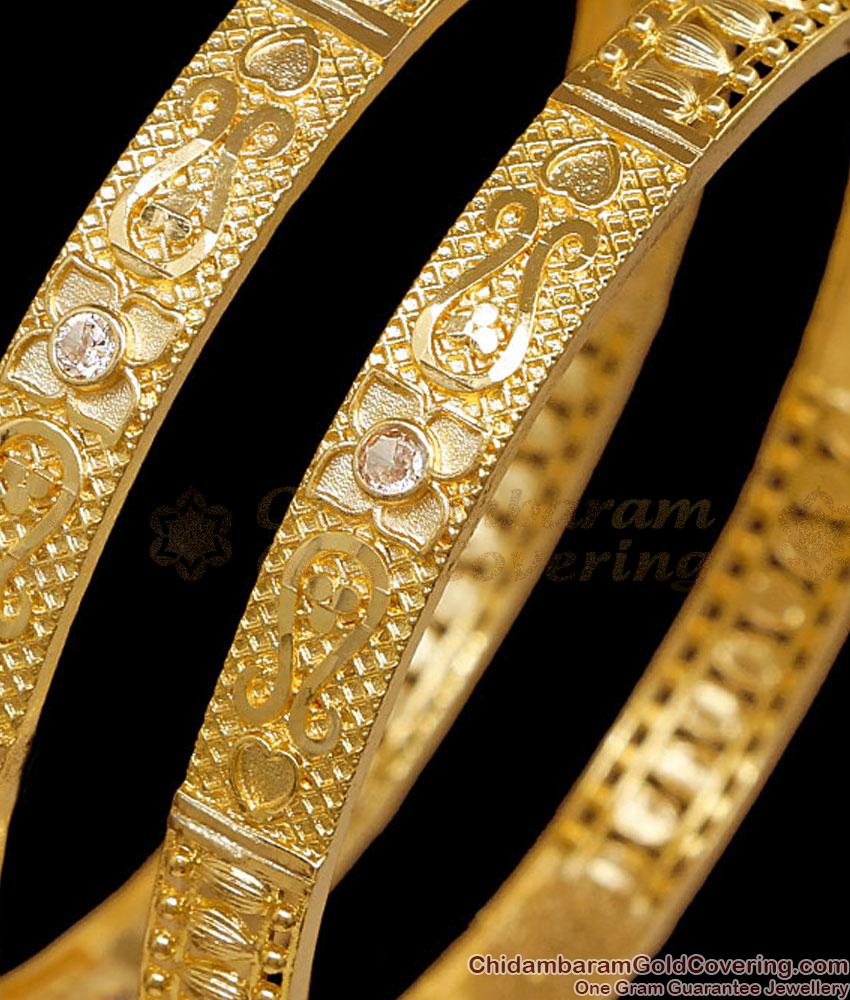 BR2870-2.10 Size Stylish White Stone Gold Bangle Collections BR2870-2.10 Size Stylish White Stone Gold Bangle Collections