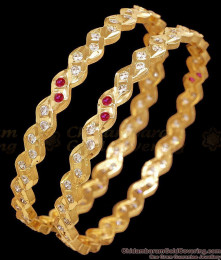 BR2885-2.4 Size Traditional Impon Panchaloha Stone Bangle Online