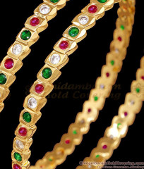 BR2887-2.6 Size Classic Multi Color Stone Impon Bangle For Brides