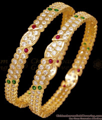 BR2888-2.6 Size South Indian Impon Gold Plated Stone Bangle Online