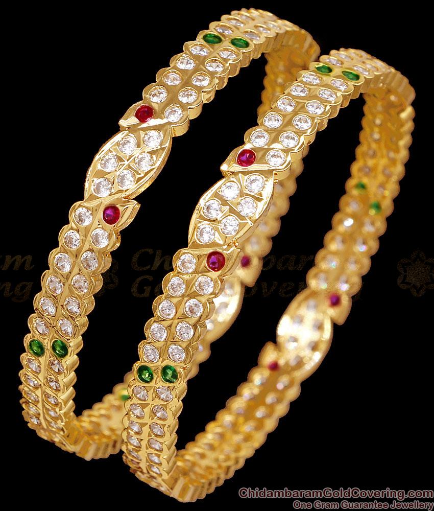 BR2888-2.10 Size South Indian Impon Gold Plated Stone Bangle Online BR2888-2.10 Size South Indian Impon Gold Plated Stone Bangle Online