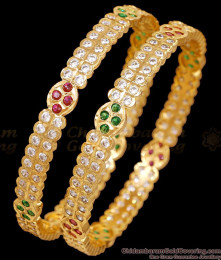 BR2890-2.4 Size Luxurious Real Look Gold Plated Impon Bangles
