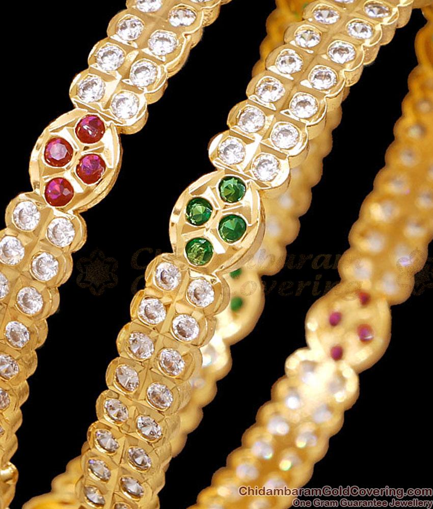 BR2890-2.4 Size Luxurious Real Look Gold Plated Impon Bangles