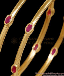 BR2915-2.8 Size Latest Oval Ruby Stone Gold Plated Bangle For Women BR2915-2.8 Size Latest Oval Ruby Stone Gold Plated Bangle For Women