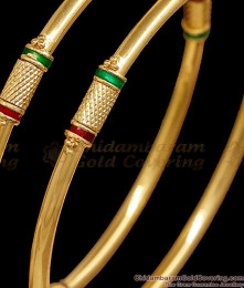 BR2917-2.8 Size Regular Use 1 Gram Gold Pipe Bangle Enamel Design BR2917-2.8 Size Regular Use 1 Gram Gold Pipe Bangle Enamel Design
