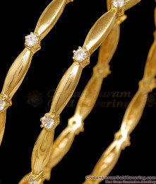 BR2918-2.6 Size Elegant One Gram Gold Ad Stone Daily Wear Bangles BR2918-2.6 Size Elegant One Gram Gold Ad Stone Daily Wear Bangles