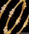 BR2919-2.8 Size Buy Gold Covering White Stone Flower Bangles BR2919-2.8 Size Buy Gold Covering White Stone Flower Bangles