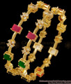 BR2921-2.6 Size Premium Gold Plated Multicolor CZ Stone Bangles for Women BR2921-2.6 Size Premium Gold Plated Multicolor CZ Stone Bangles for Women