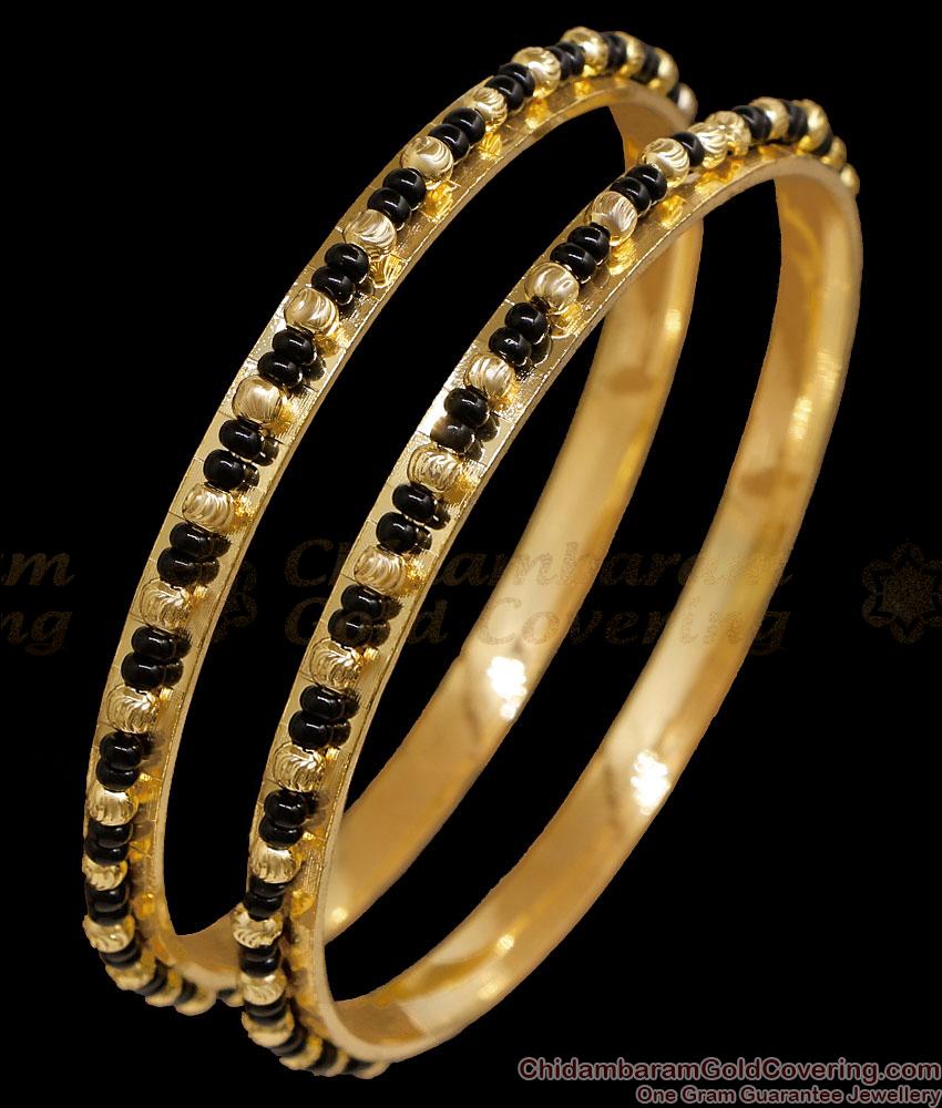 BR2927-2.8 Size Traditional Black And Golden Beads Daily Wear Bangle BR2927-2.8 Size Traditional Black And Golden Beads Daily Wear Bangle