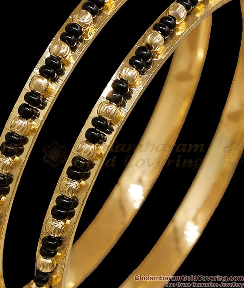 BR2927-2.8 Size Traditional Black And Golden Beads Daily Wear Bangle BR2927-2.8 Size Traditional Black And Golden Beads Daily Wear Bangle