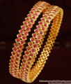 BS078-2.6 Size Full Cubic Ruby Impon Bridal Set Gold Bangles 