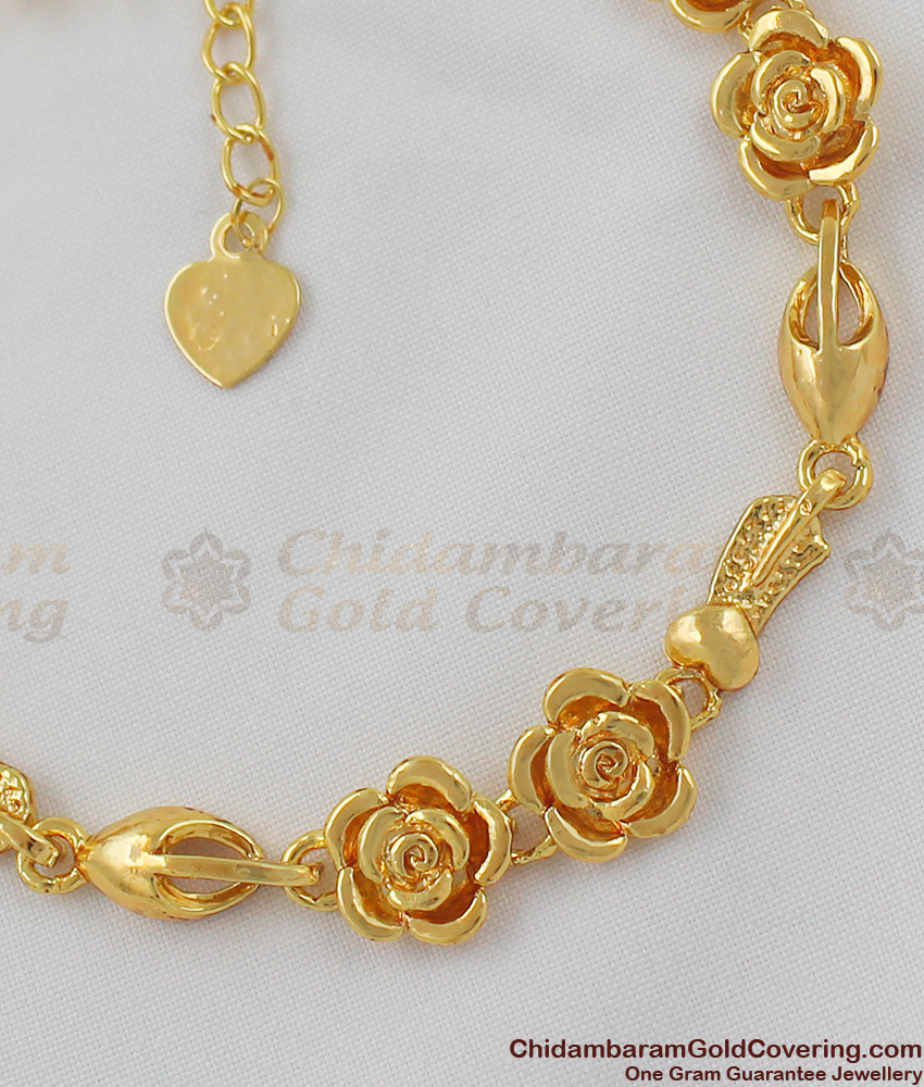 Rose Flower Trendy Gold Tone Women Bracelet Office Use BRAC030