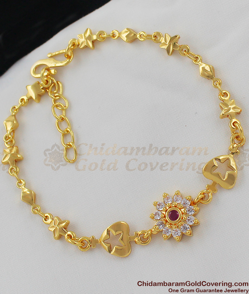 Sparkling AD Stone Gold Design Office Wear Bracelet BRAC032