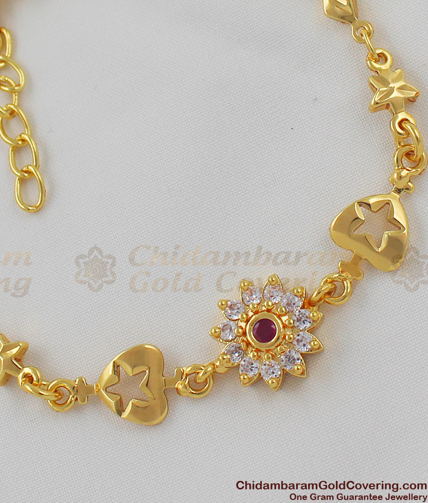 Sparkling AD Stone Gold Design Office Wear Bracelet BRAC032