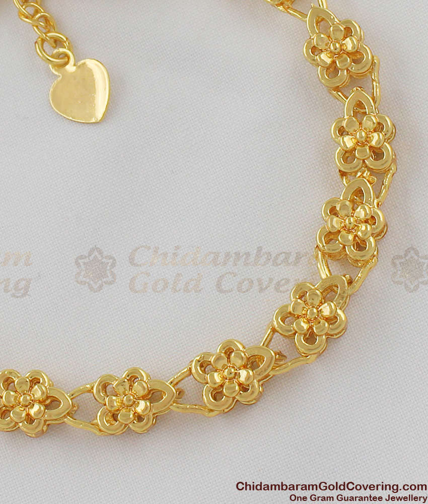 Trendy Flower Gold Tone Women Bracelet Office Use BRAC033