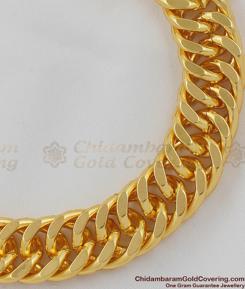 Solid Gold Pattern Heavy Thick Bracelet for Men BRAC039