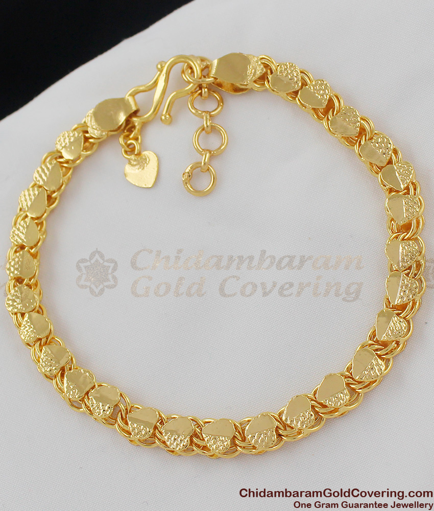 Heart Shape Gold Bracelet for Women Marriage Function BRAC046