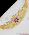 Beautiful Flower Design Impon Pink And White Stone Gold Bracelet Bridal Wear BRAC047