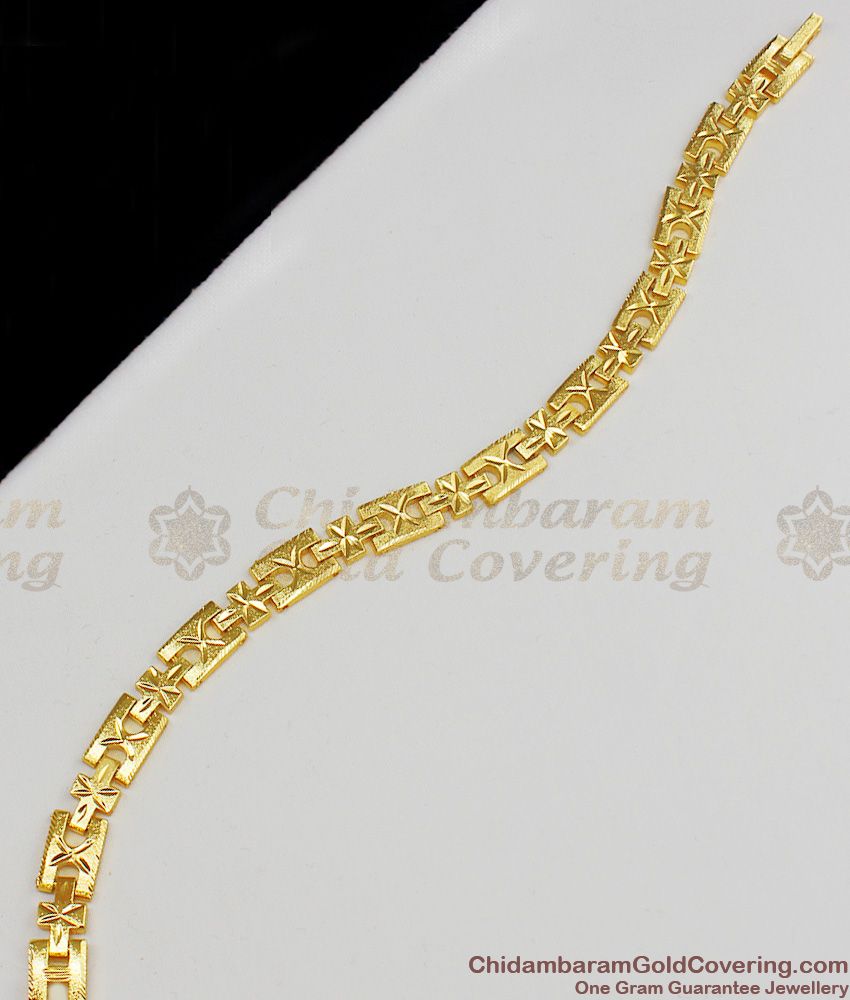 Buy Beautiful Double Line Heart Design One Gram Gold Wedding Bracelet for  Men