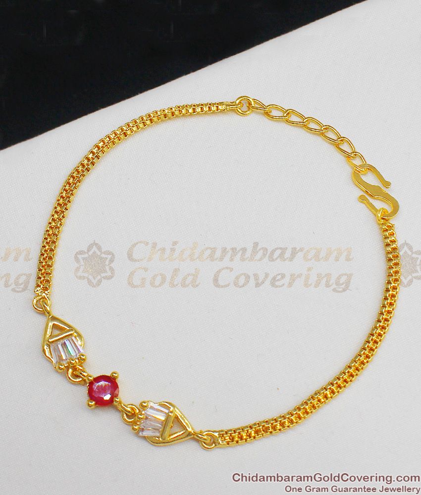 Trendy Imitation Jewelry With Heartin Stone Gold Bracelet For Ladies BRAC079