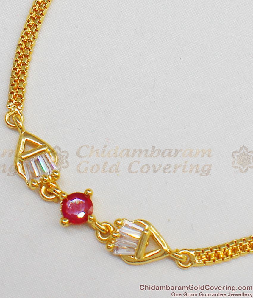 Trendy Imitation Jewelry With Heartin Stone Gold Bracelet For Ladies BRAC079