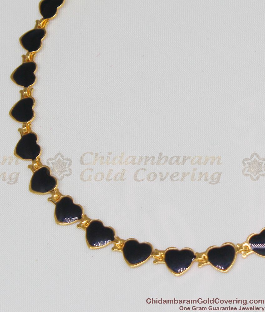 Gold Black Hearts Imitation Bracelet Party Wear Collection For Womens BRAC080