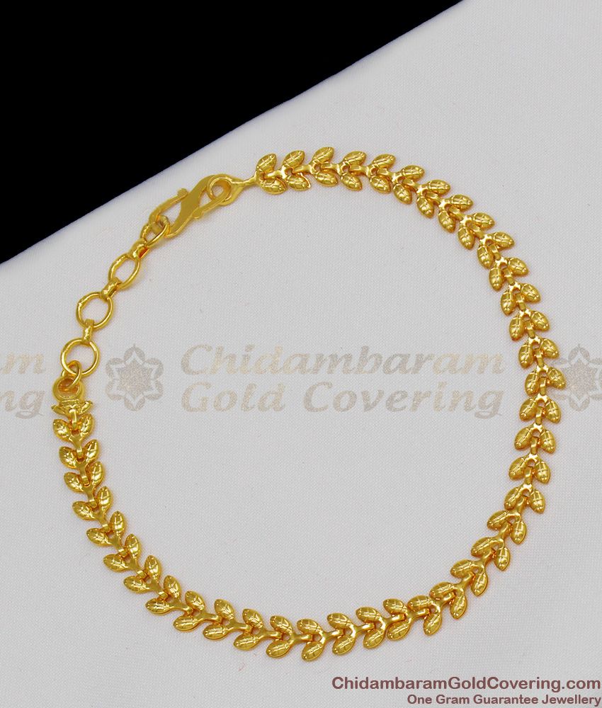 High On Fashion Golden Leaf Latest Bracelet Model For Special Functions BRAC087 